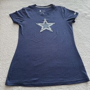 Dallas Cowboys Dri-Fit Short Sleeve T-Shirt Blue Women's Small Crew Neck Graphic